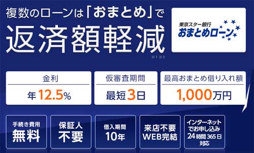 消費者金融の借り換えで1番おすすめできる東京スター銀行のおまとめローンの商品サービス内容